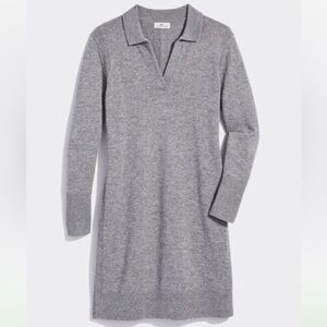 NEW Vineyard Vines Woman’s Polo Sweater Dress Large Gray Grey L
